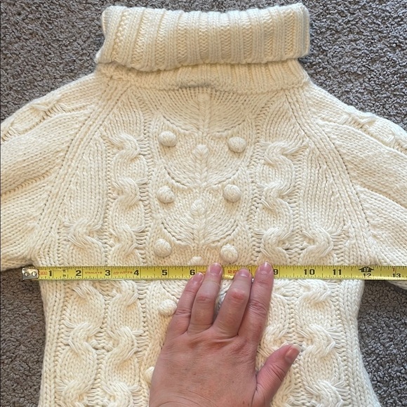 Charabia Cream Cable Knit Wool Blend Turtleneck Sweater | 6A NWT - Picture 7 of 8